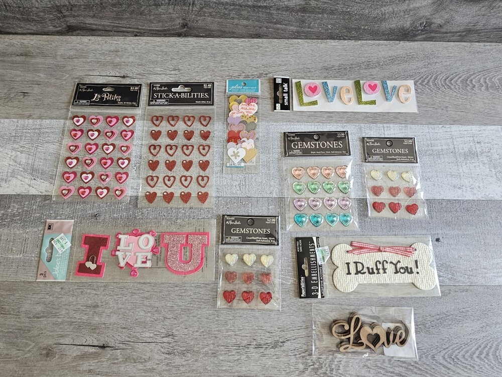 Sticker Lot - Valentine's Day Love Vday Scrapbooking 3D Stickers Jolee's #10